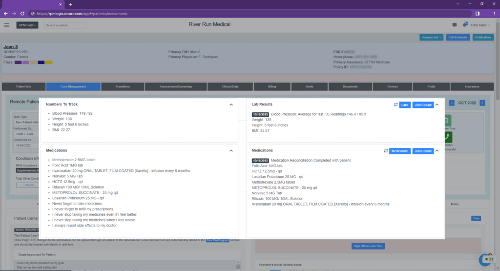 Screenshot of a medical software interface showing patient records, appointment details, and various medical forms.
