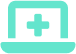 Icon of a health cross symbol inside a folder, suggesting medical or healthcare records, depicted in a teal outline on the Florida Geo Page.